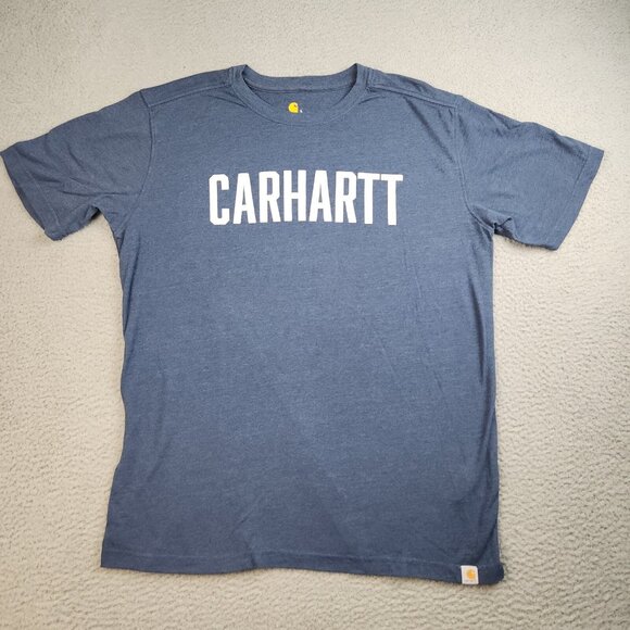 Carhartt Other - Carhartt Shirt Mens Large Relaxed Fit Navy Blue Spell Out Short Sleeve Weekend